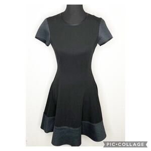 Pink Tartan black mesh trim fit and flare dress size 6